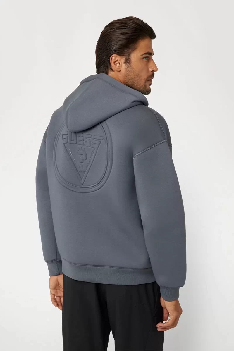 Guess Imaı Hoodıe Zıpped Sweatshırt Erkek Gri Ceket Z4BQ08FL044-G9D2