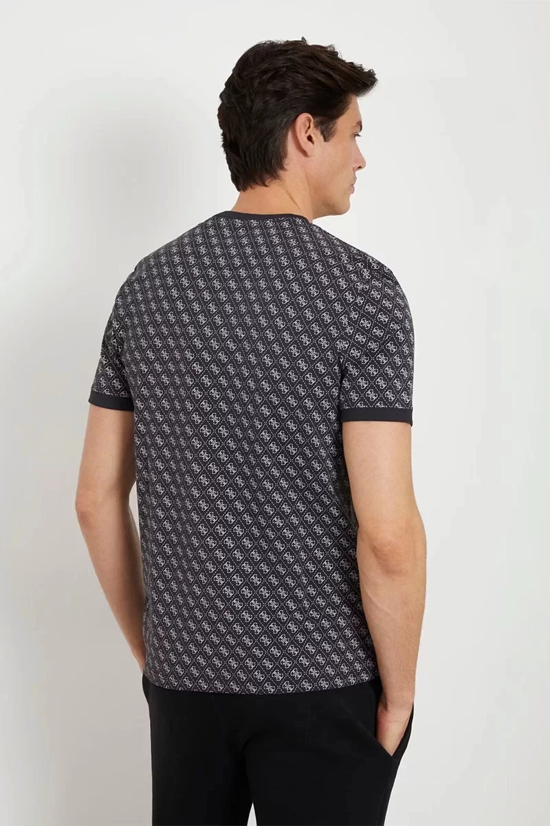 Guess Erkek Jamey Siyah Tamamı 4G Logolu T-Shirt