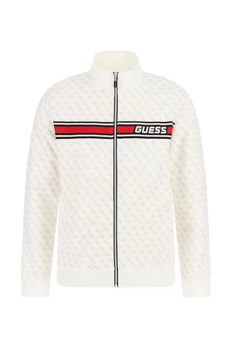 Guess Korbın Full Zıp Tracksuıt Erkek Beyaz Eşofman Üstü Z2BQ06FL04Q-P05N