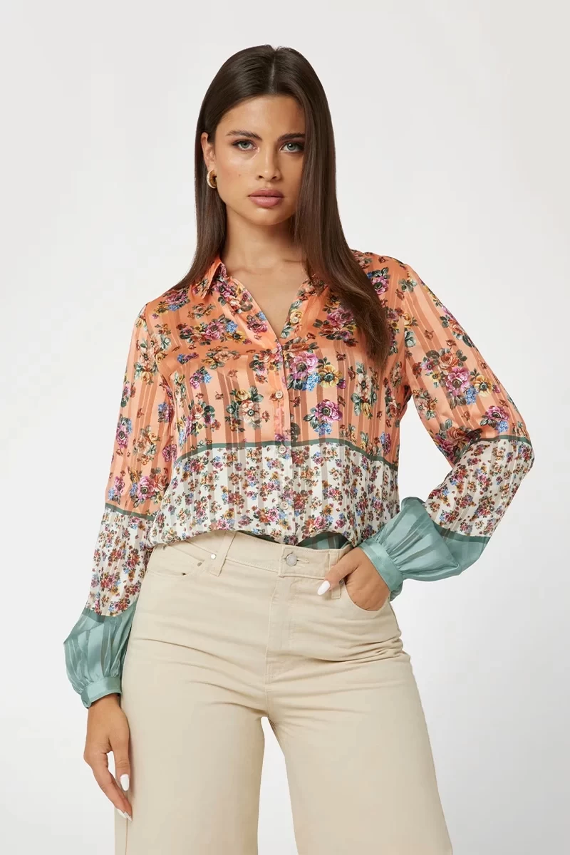 Guess Ls Danıelle Shırt Kadın Çok Renkli Gömlek W4YH61WEPO2-P1IG