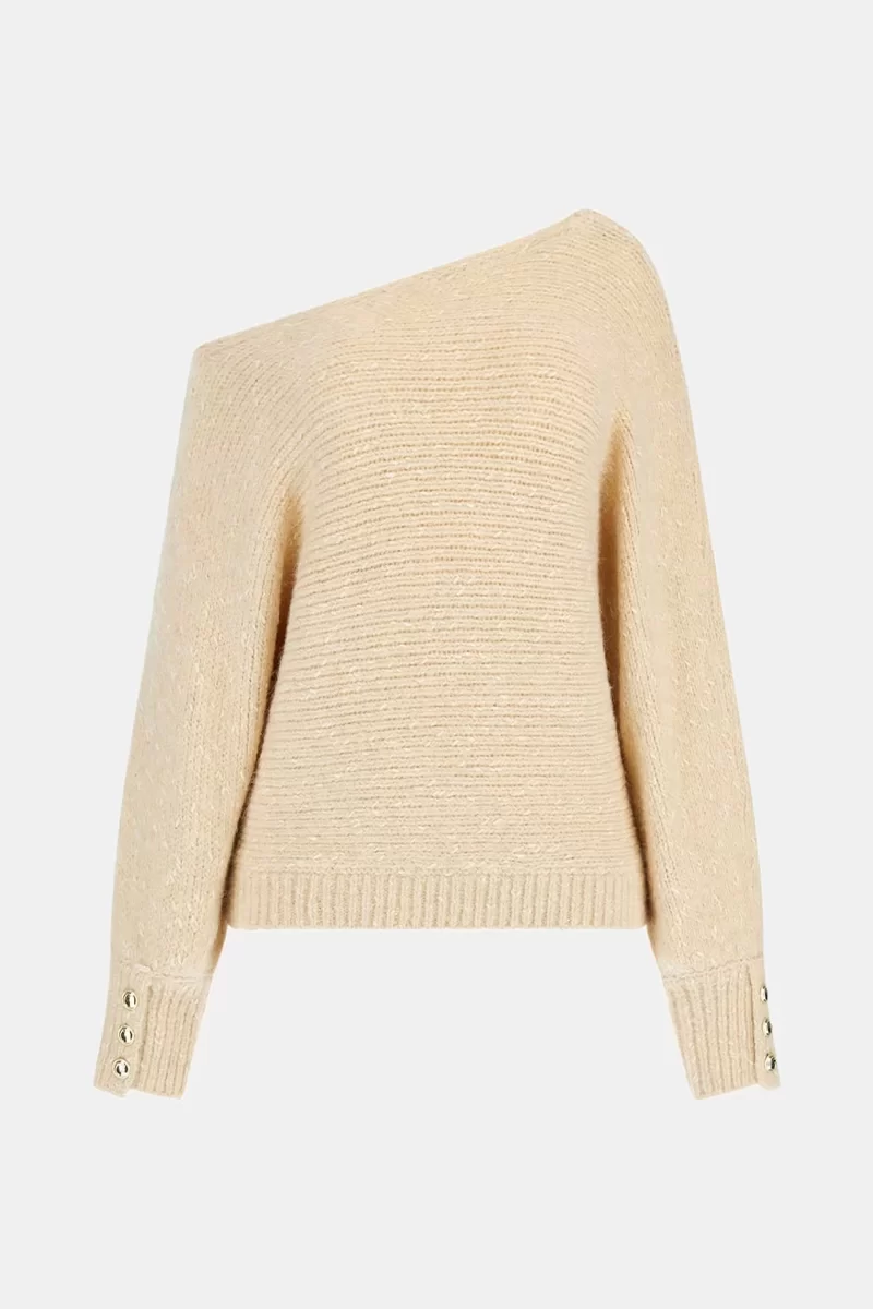 Guess Ls Off Shldr Isla Swtr Kadın Ekru Kazak W4BR67Z3JL0-F1CY