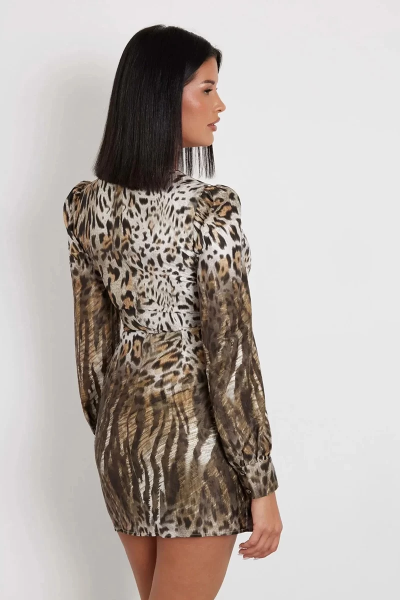 Guess Marıon Fıx Wrap Dress Kadın Çok Renkli Elbise W4BK40WGLK2-P8EW