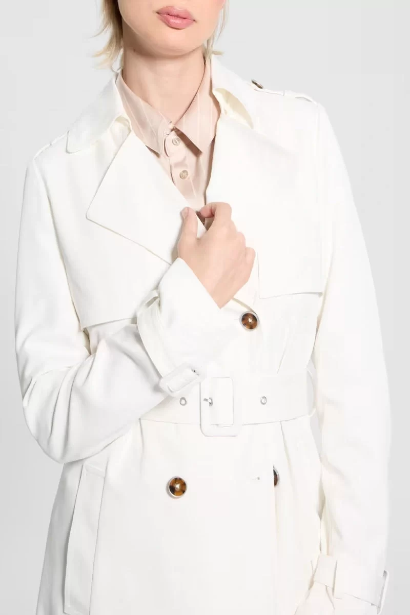 Guess Maya Unstructured Trench Kadın Beyaz Trençkot W5RL15WGYM2-G012