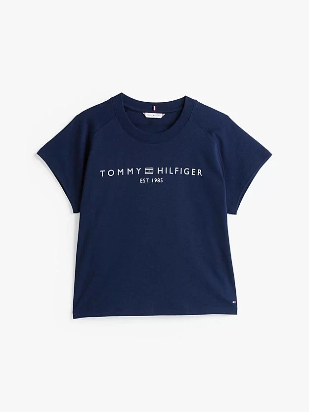 Tommy Hilfiger  Kadın  Mavi  Logolu T-Shirt