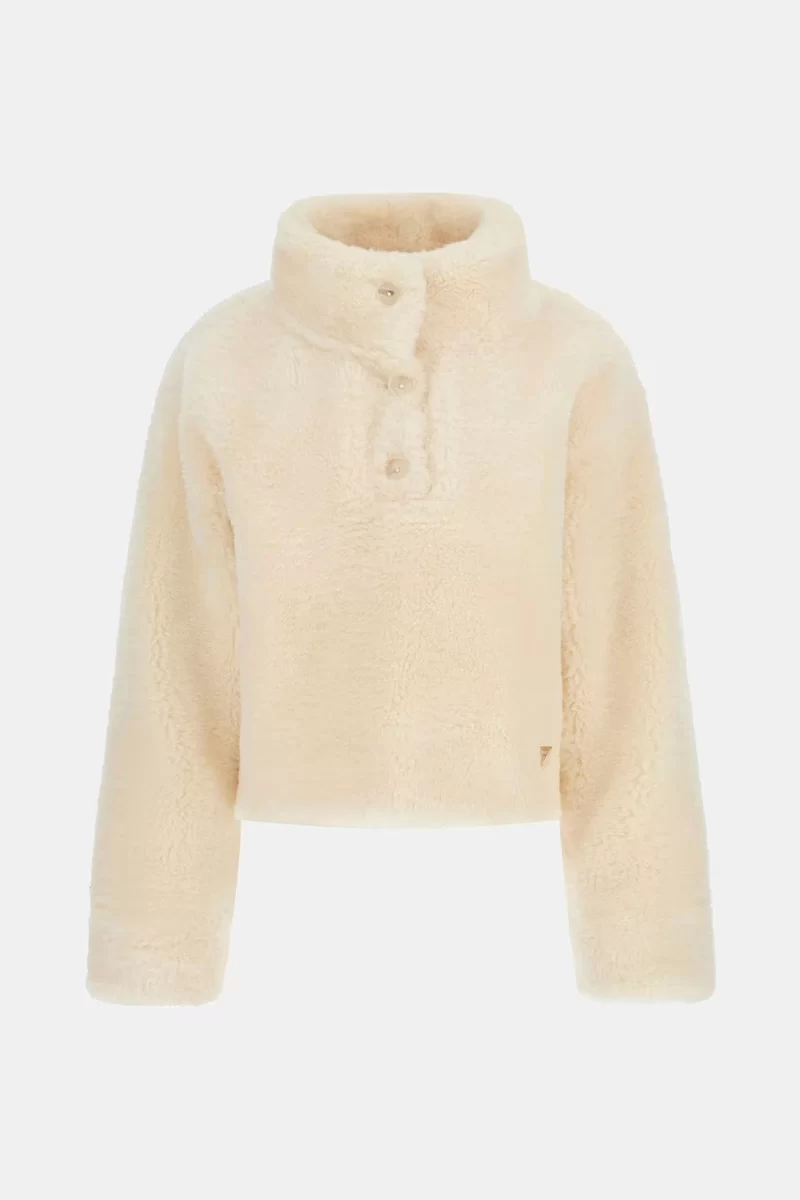 Guess Mıdge Sherpa Anorak Kadın Krem Sweatshirt V4BL05KCIP0-G1Z3