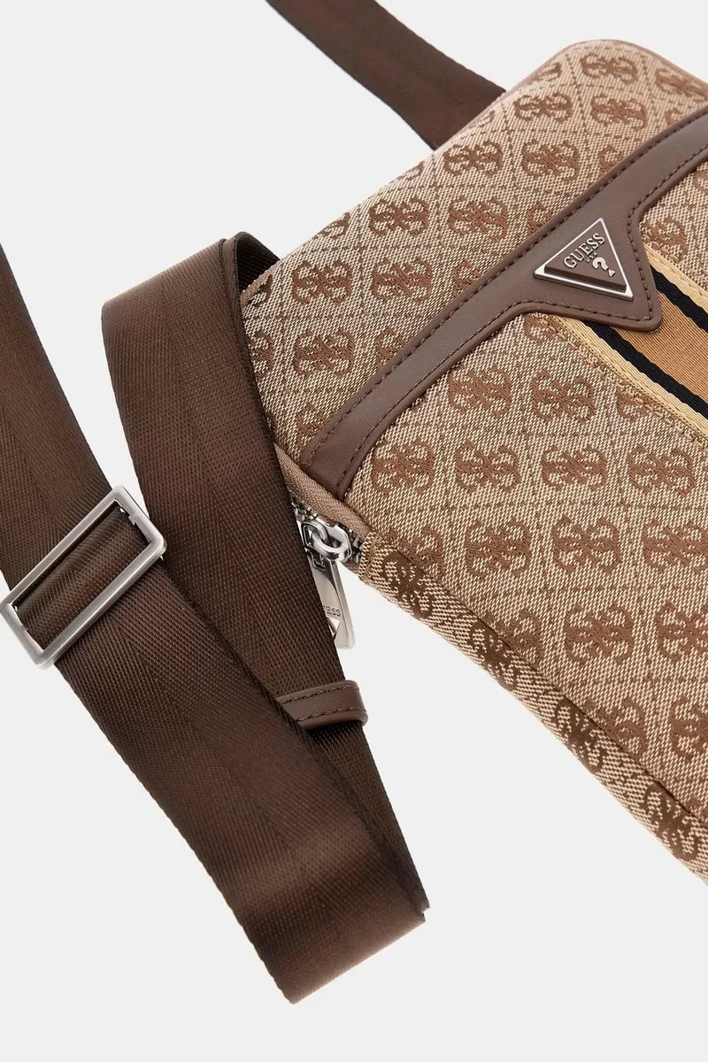 Guess ErkeK Bej/Kahverengi Milano 4G Logolu Mini Çapraz Çant