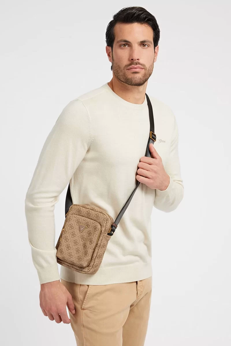 Guess Mılano Xbody Double Pckt Erkek Bej/Kahverengi Omuz Çantası HMEVZLP3163-BBO