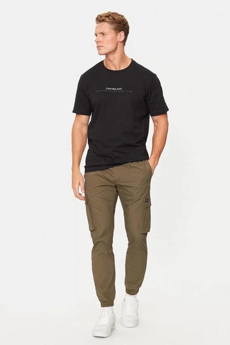 Calvin Klein Erkek Bisiket Yaka Siyah T-shirt