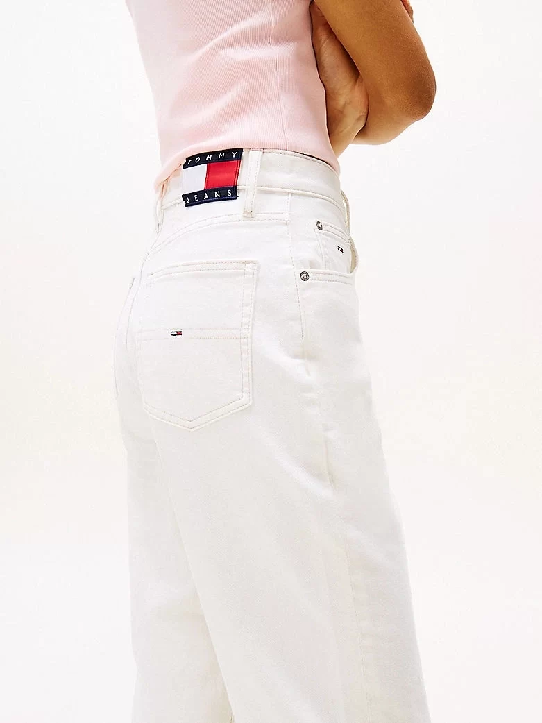 Tommy Hilfiger Kadın  Beyaz  Ultra Yüksek Bel Mom Jean