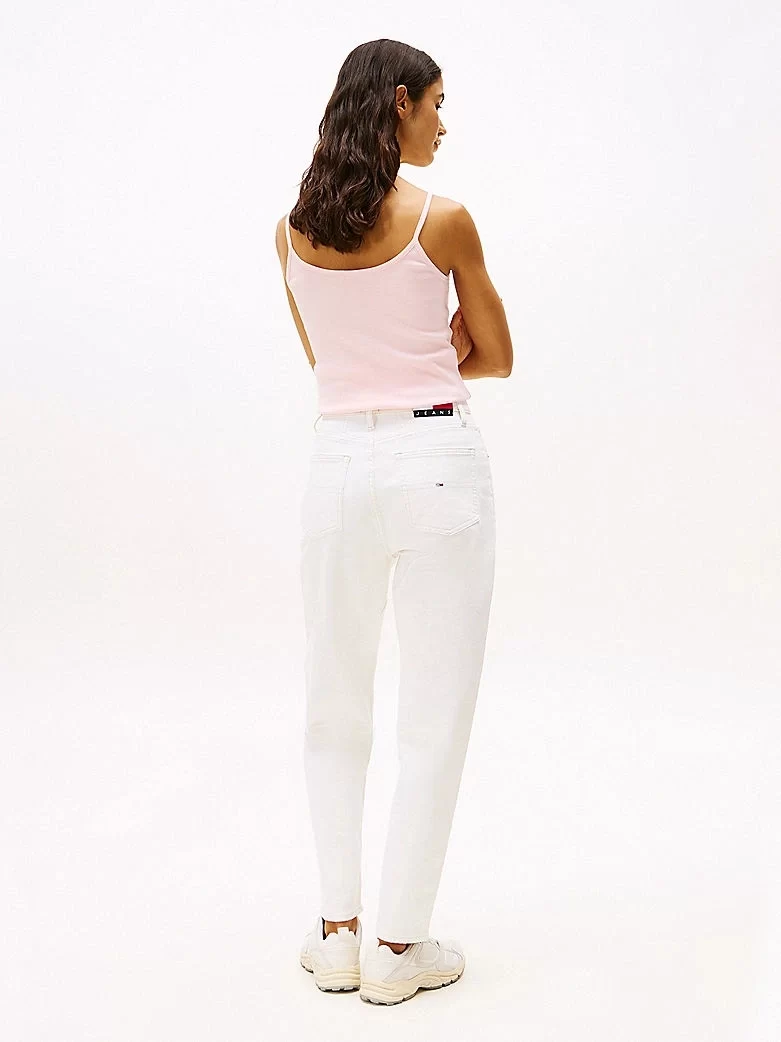 Tommy Hilfiger Kadın  Beyaz  Ultra Yüksek Bel Mom Jean