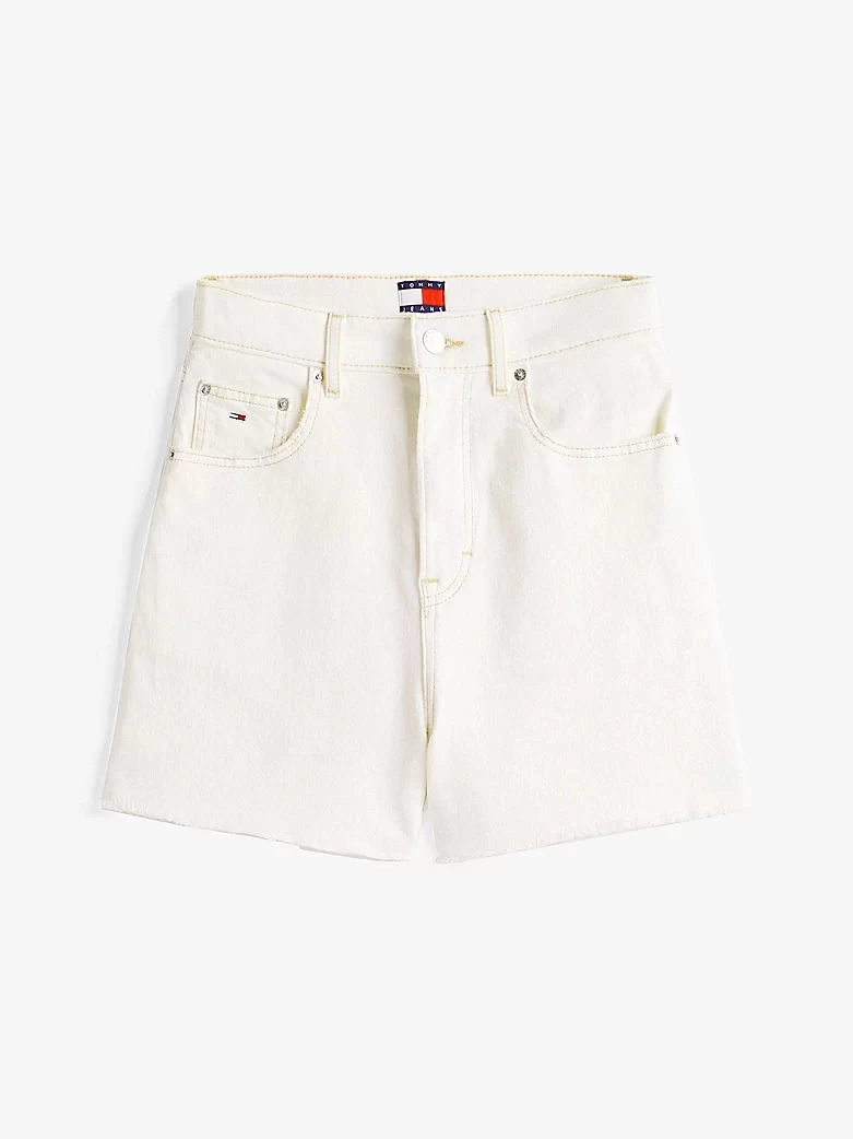 Tommy Hilfiger Kadın Beyaz Regular Denim Mom Şort