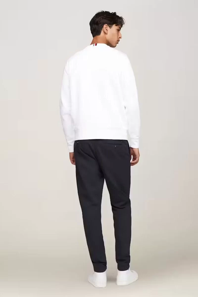 Tommy Hilfiger Erkek Monogram Logolu Beyaz Kazak