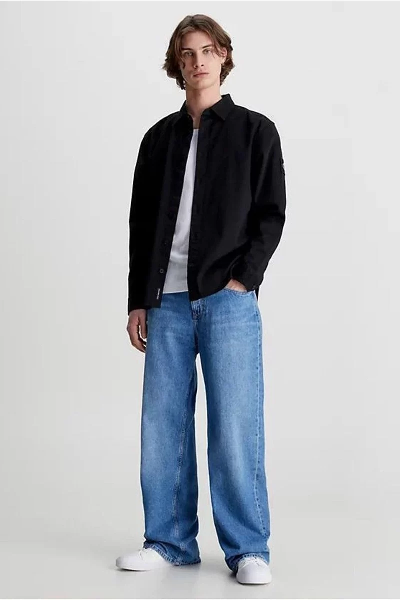 Calvi̇n Klei̇n Jeans  Erkek Si̇yah  Normal Yaka Gömlek