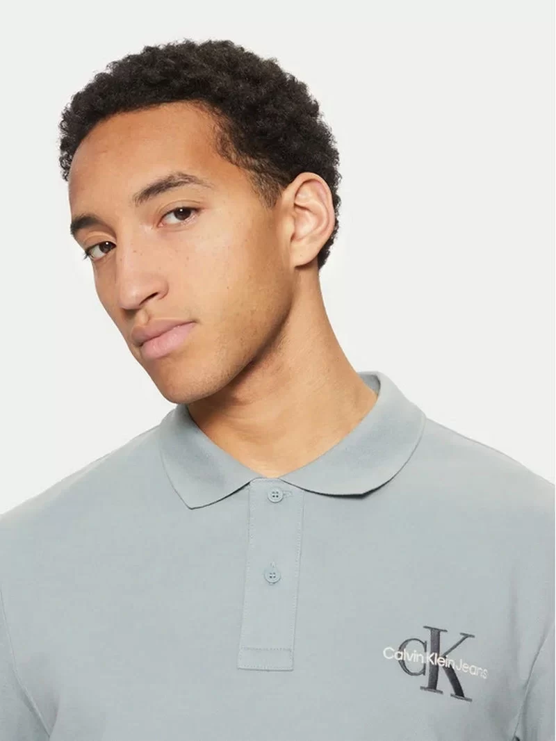 Calvin Klein  Erkek Polo Yaka Mavi T-shirt