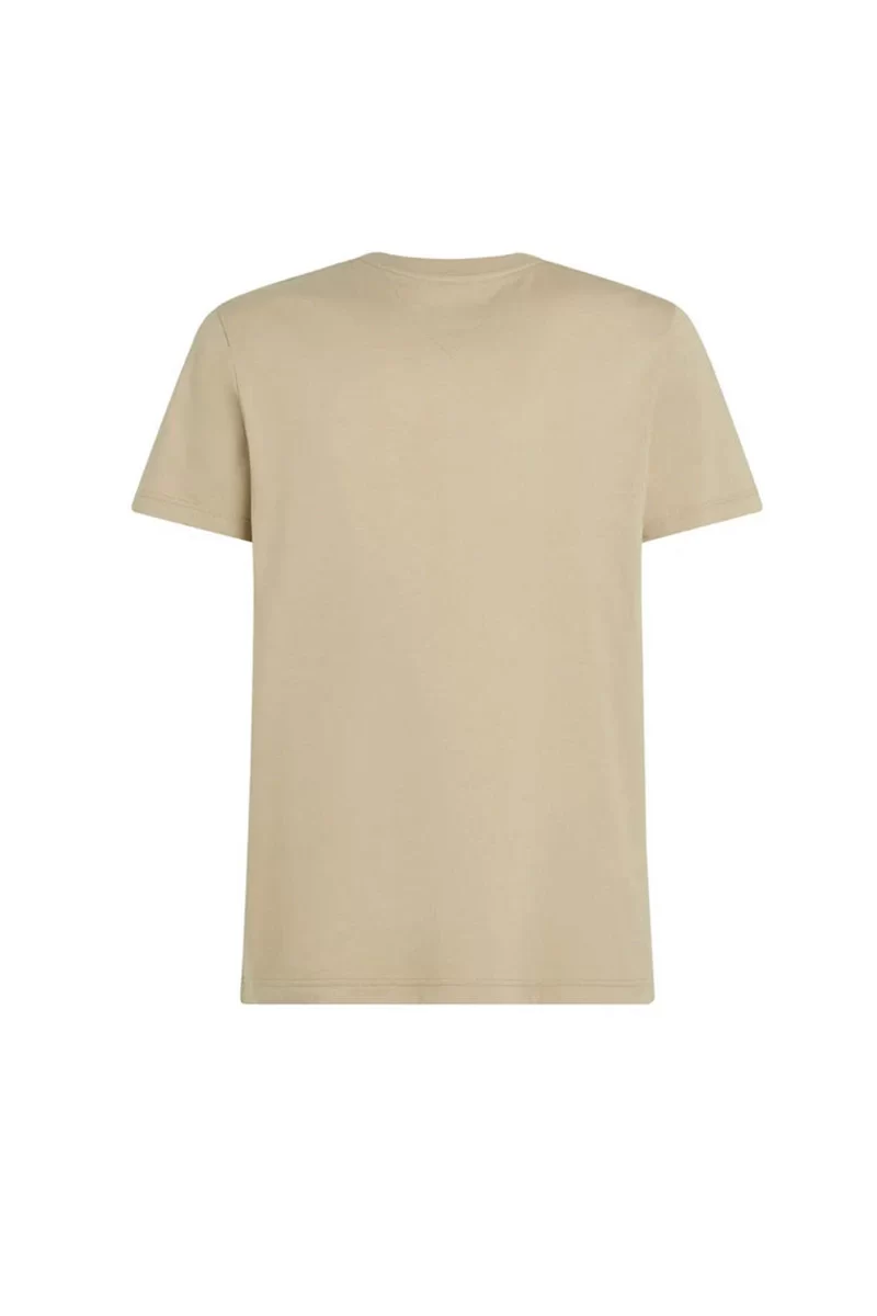Tommy Hilfiger Erkek Logo Baskılı Bej T-Shirt