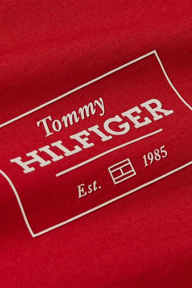 Tommy Hilfiger Erkek  Logolu Kırmızı T-Shirt