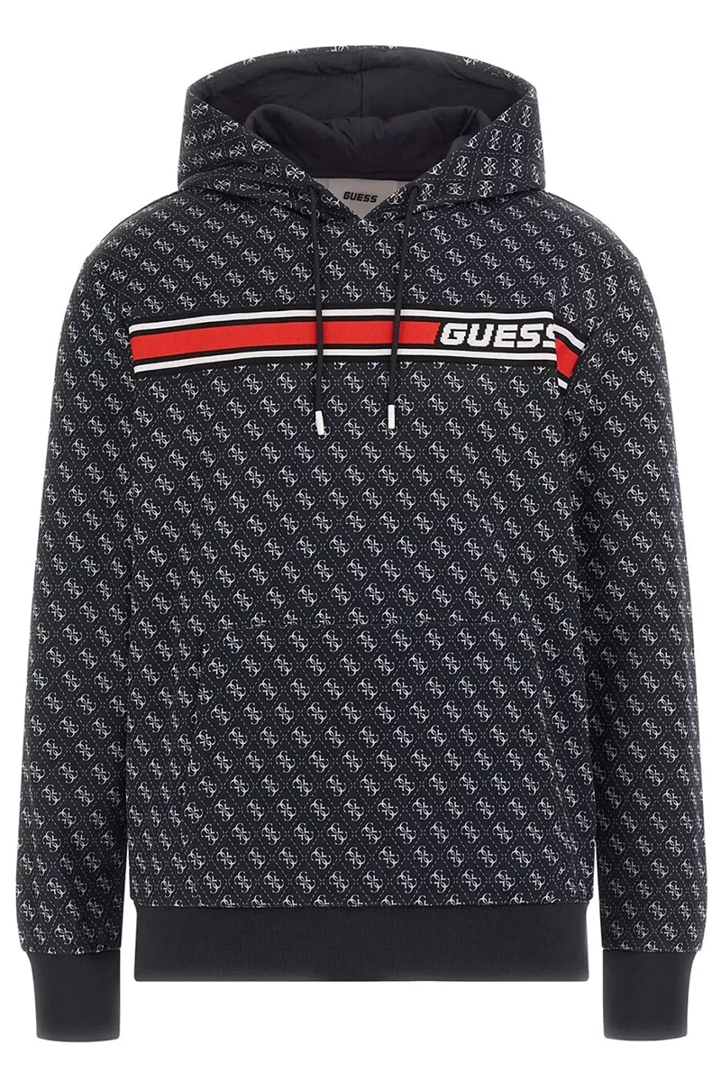Guess New Korbın Hoodıe Sweatshırt Erkek Siyah Sweatshirt Z4BQ30FL04Q-P9QC