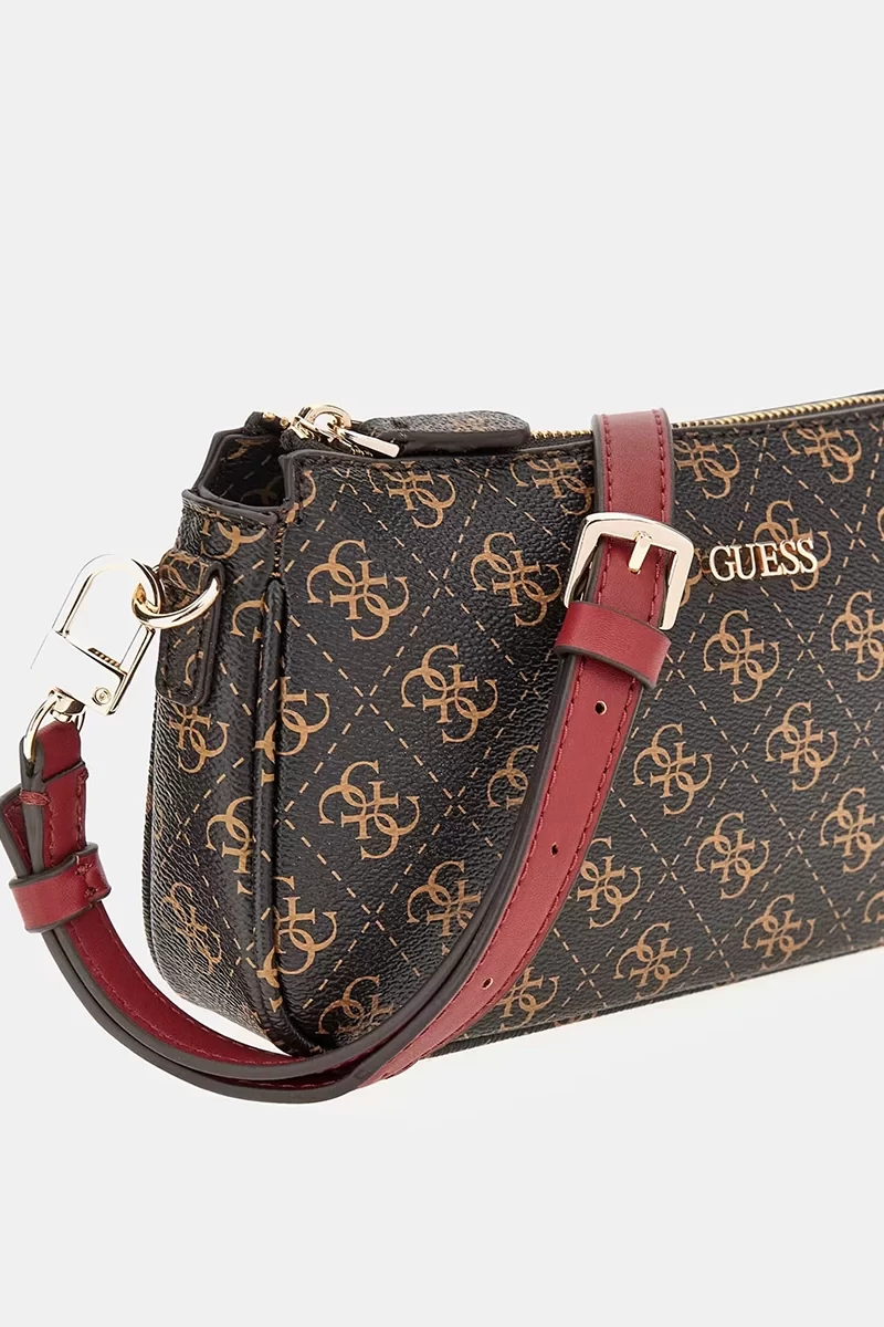 Guess Noelle Dbl Pouch Crossbody Kadın Kahverengi Mini Çanta HWQL7879710-BRO
