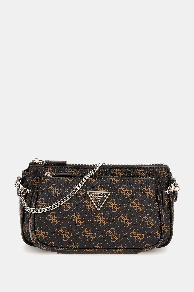 Guess Noelle Dbl Pouch Crossbody Kadın Kahverengi Mini Çanta HWQL7879710-BRO