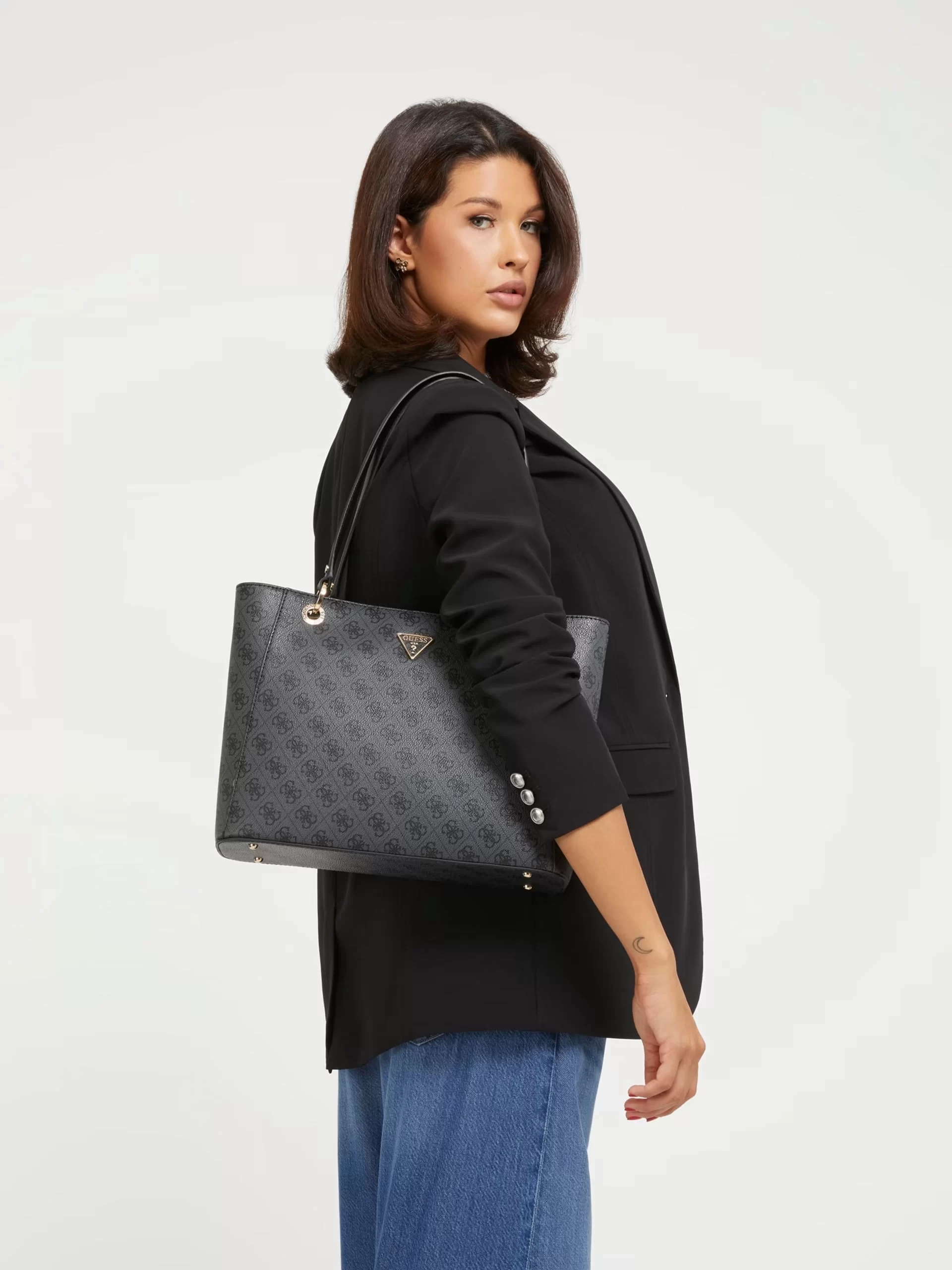 Guess Noelle Tote Kadın Antrasit El Çantası HWBG7879250-CLO