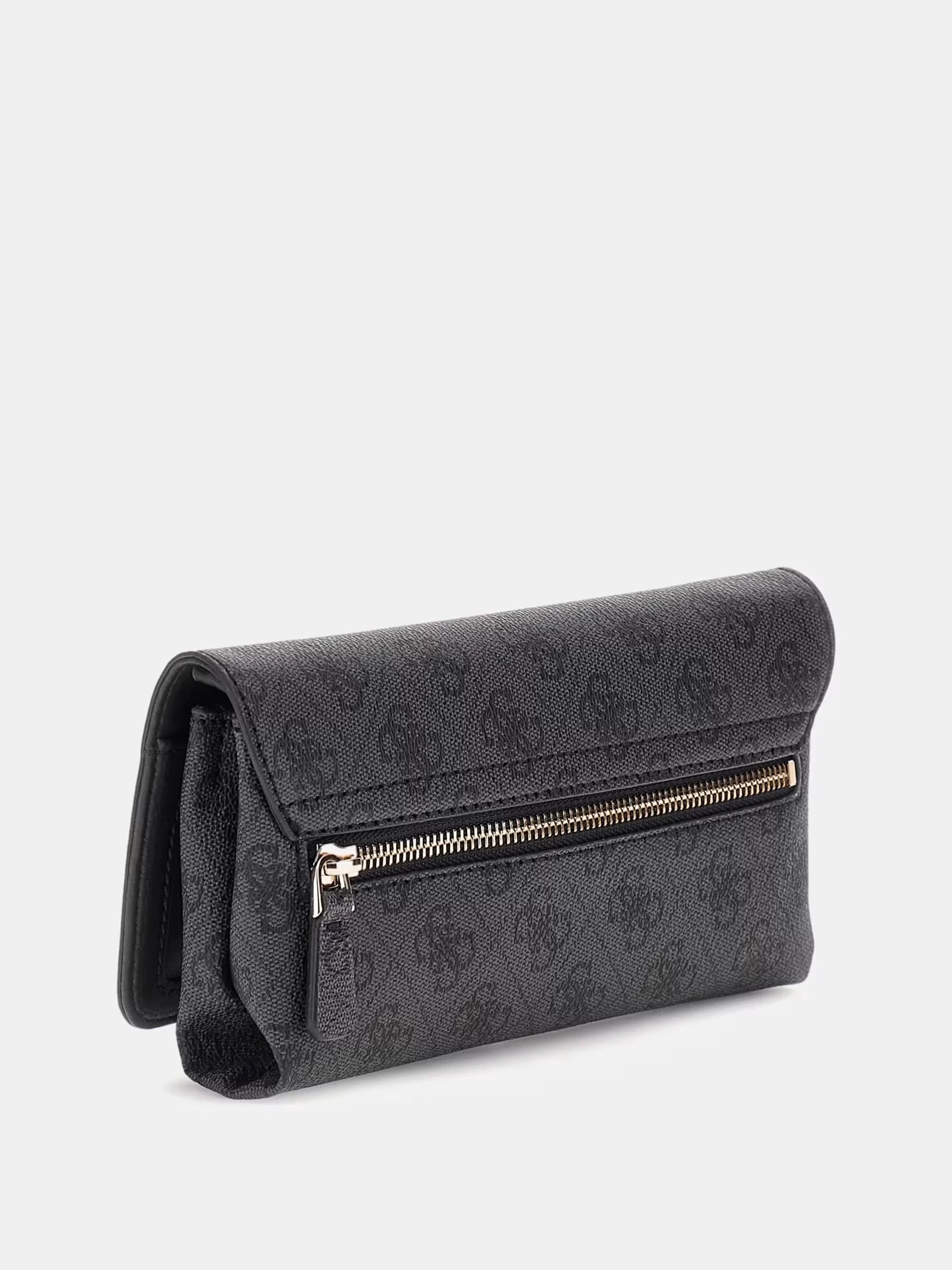 Guess Noelle Xbody Flap Organızer Kadın Antrasit Mini Çanta HWBG7879750-CLO