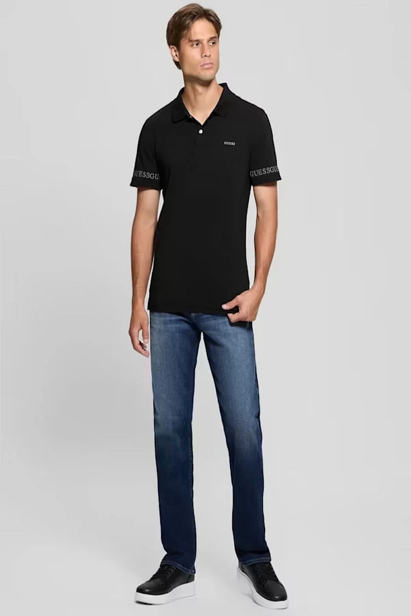 Guess Nolan Ss Polo Erkek Siyah T-Shirt M5RP66J1314-JBLK
