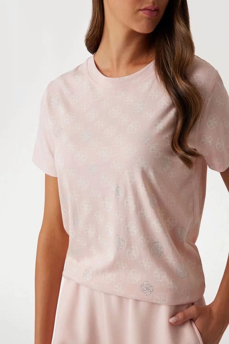 Guess Nomıe 4G Ss T-Shırt Kadın Pembe T-Shirt V4YI04I3Z14-P6EE