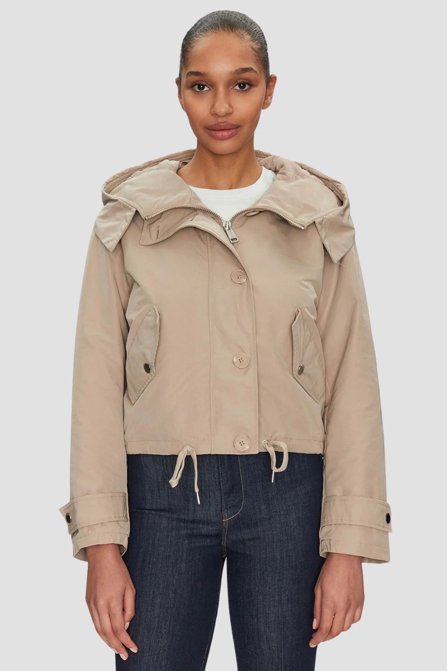 Guess Nora Cropped Parka Kadın Çok Renkli Mont W5RL13WGWD2-F9TF