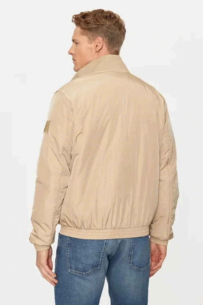 Calvin Klein Erkek Fermuarlı Bej Bomber Ceket