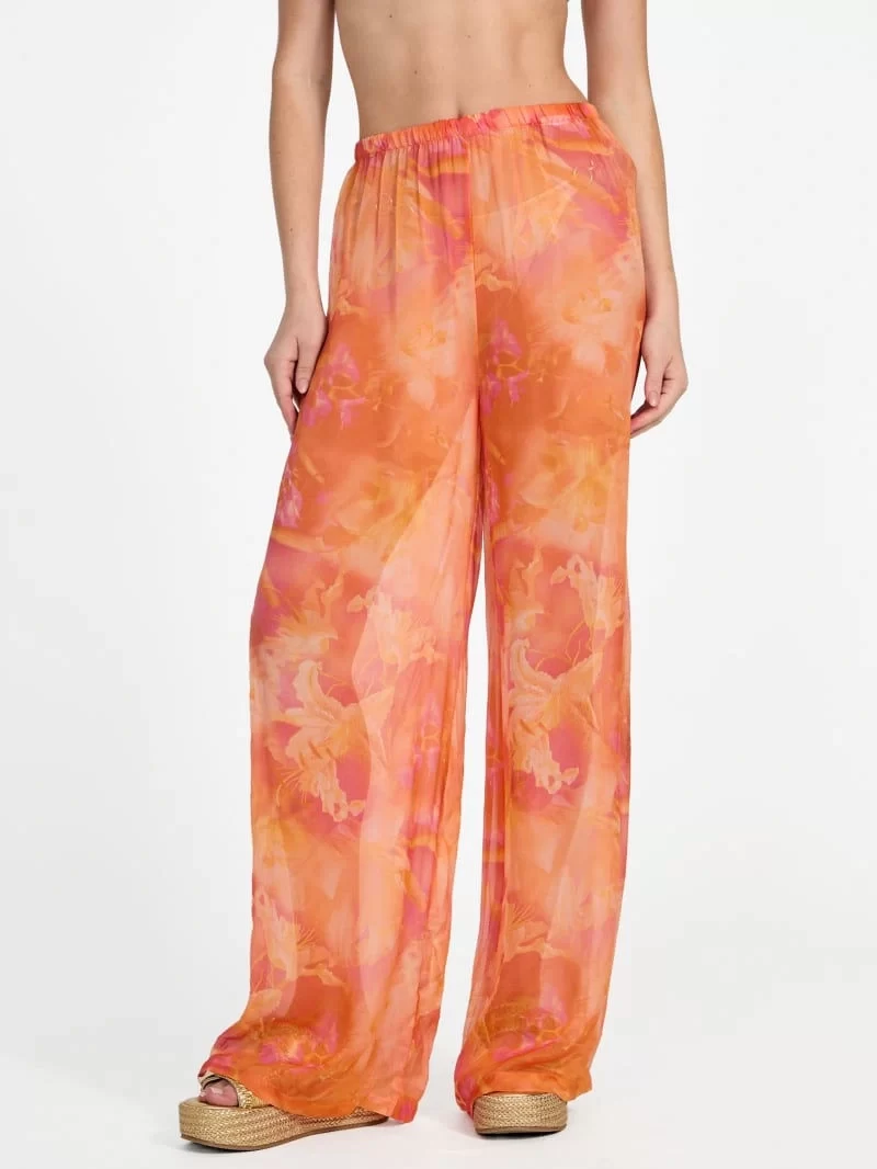 Guess Pant Eco-Crınckle Chıffon Kadın Mavi Kimono E5GB00WE550-P6EX