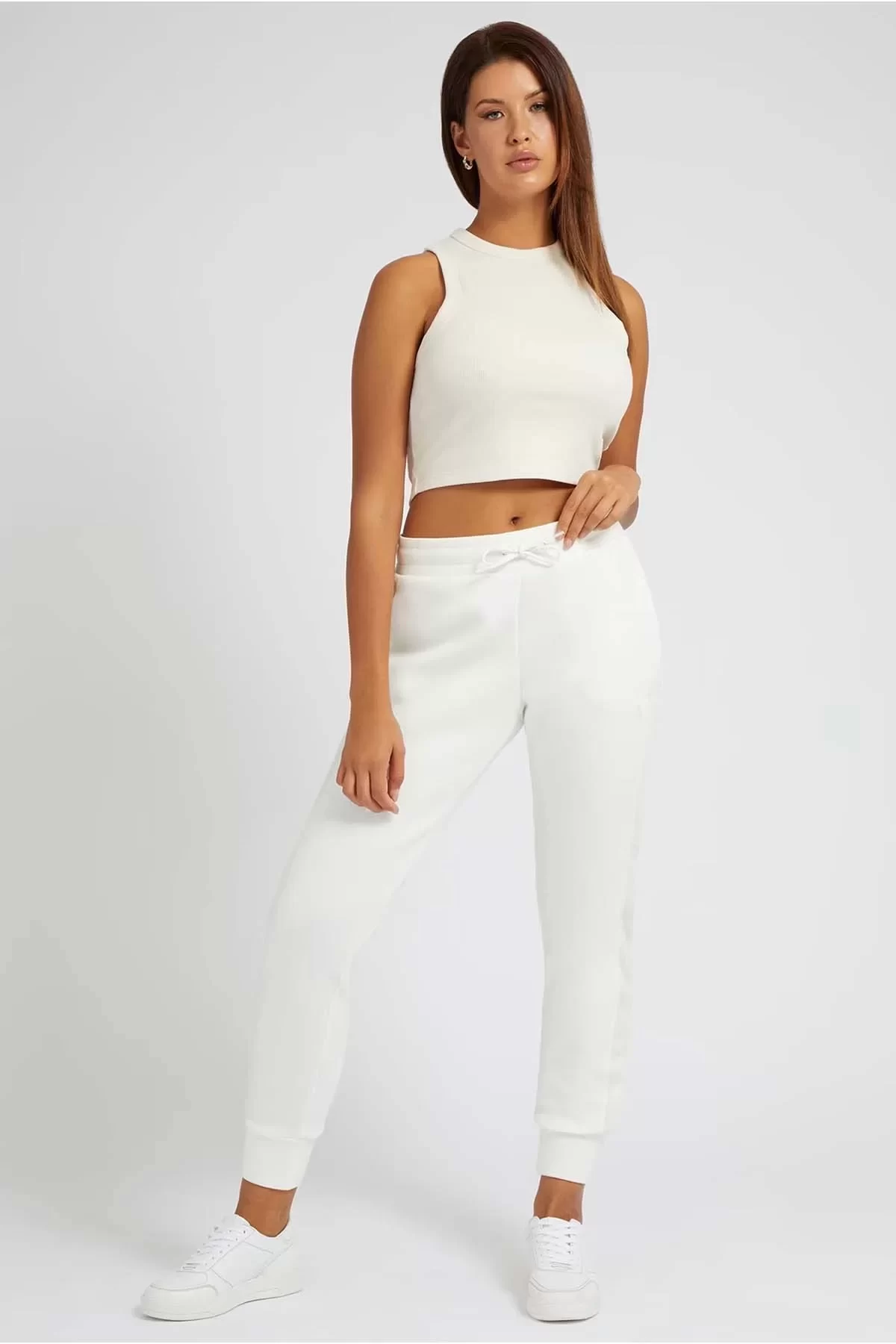 Guess Allıe Scuba Jogger Pant Kadın Krem Eşofman Altı V2YB18K7UW2-G6K5