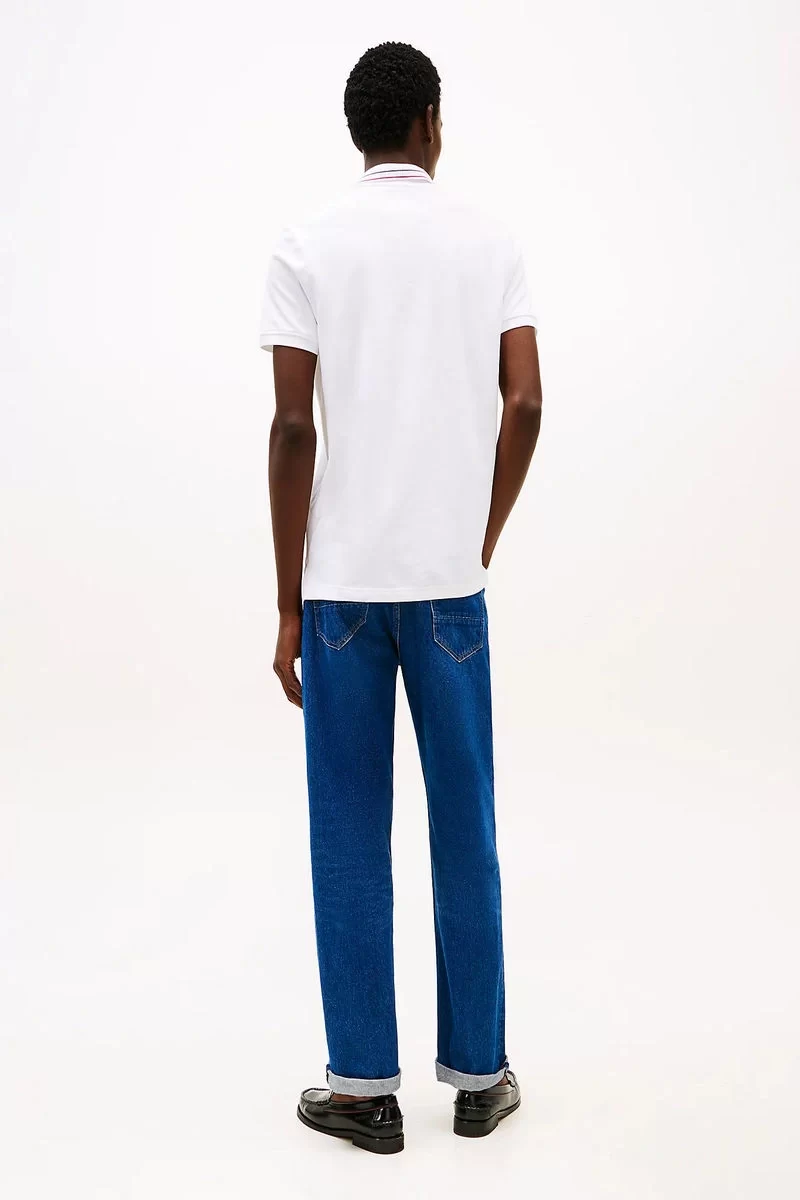 Tommy Hilfiger Erkek  Beyaz Regular    Yaka Polo  T-Shirt