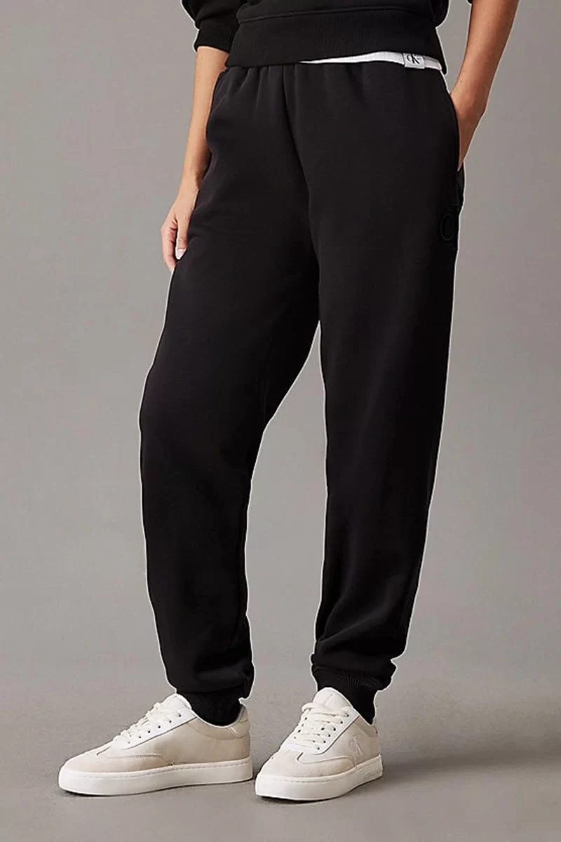 Calvin Klein Kadın Monogram Jogger Siyah Eşorfman Altı