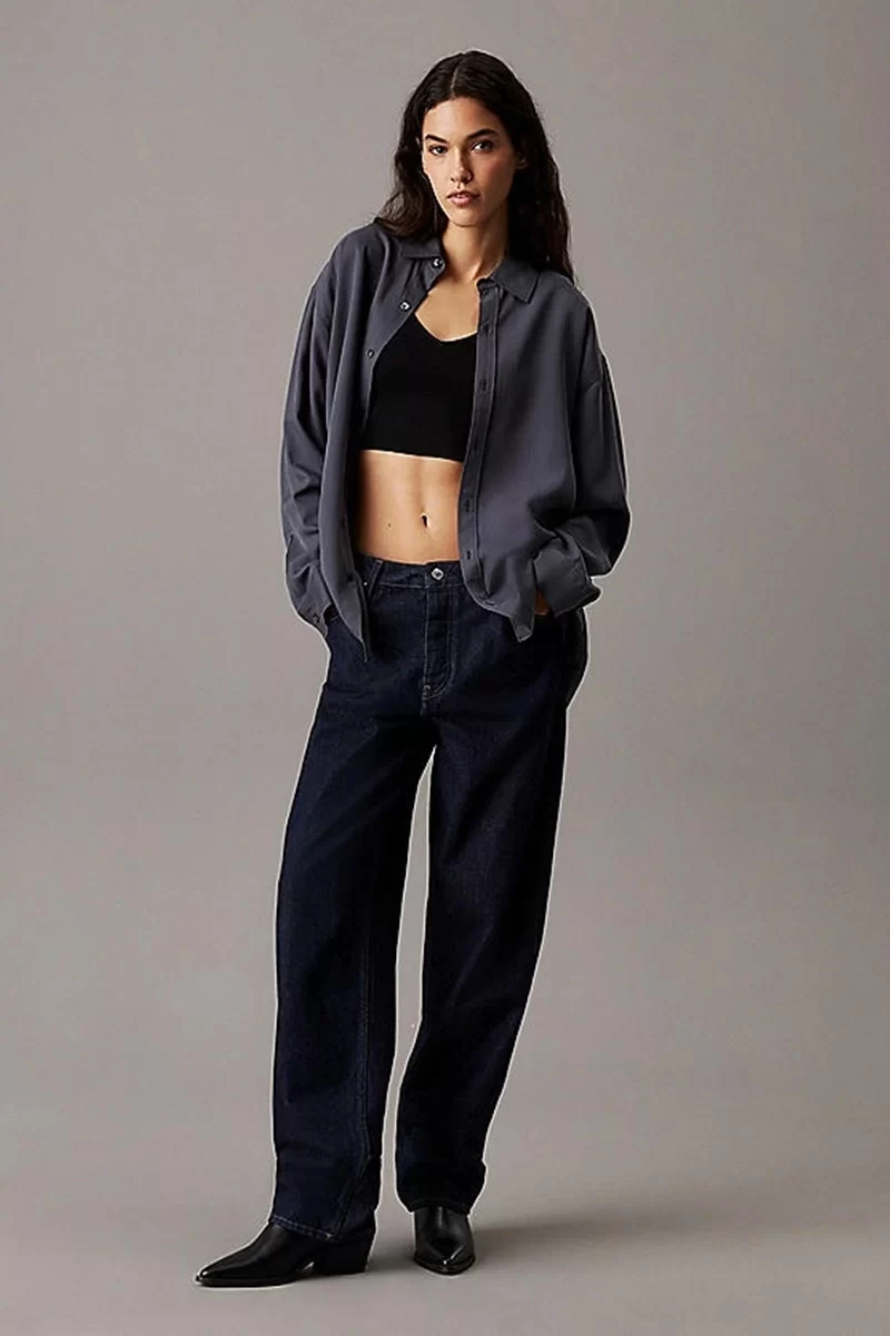 Calvin Klein Kadın Esnek Örgü V Yaka Askılı Siyah Atlet