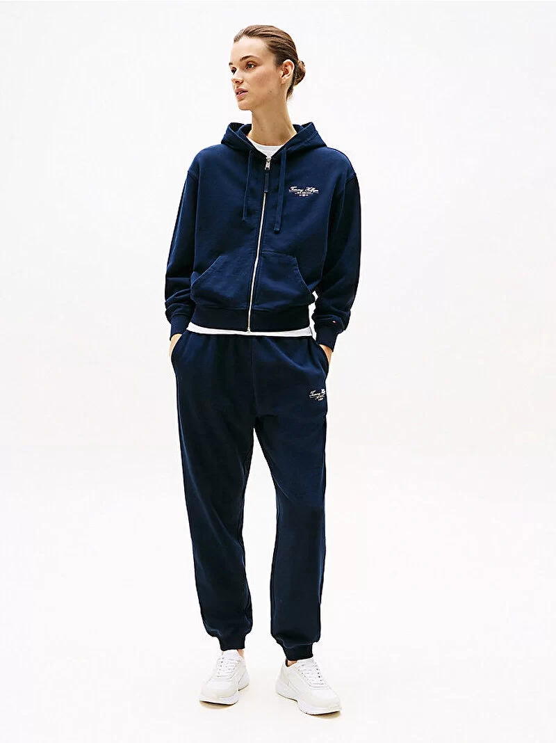 Tommy Hilfiger Kadın Logolu Fermuarlı Sweatshirt