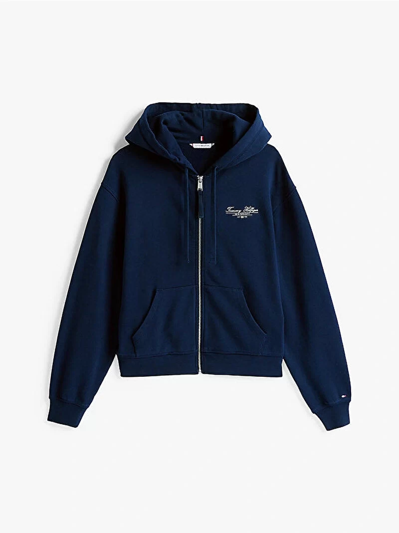 Tommy Hilfiger Kadın Logolu Fermuarlı Sweatshirt