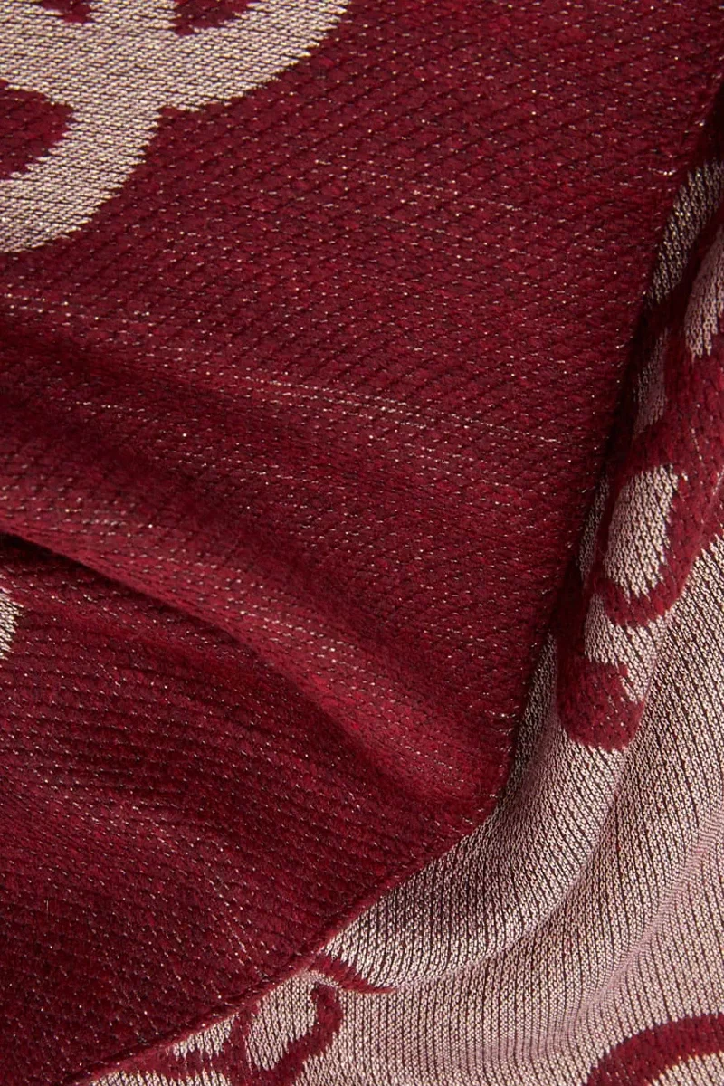 Guess Scarf Jacquard 80X180 Kadın Bordo Şal AW5190POL03-FUC