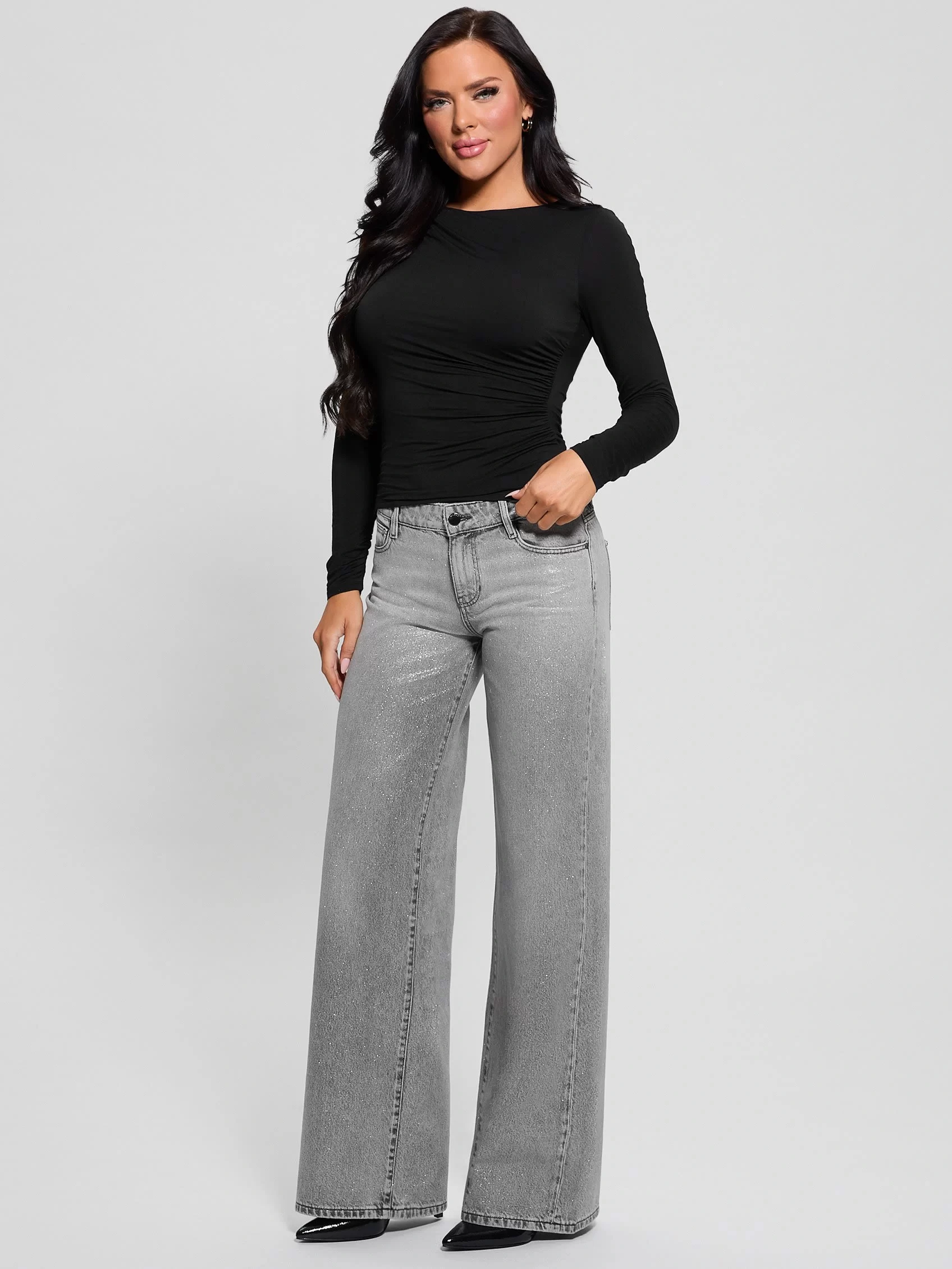 Guess Sexy Palazzo Kadın Gri Jeans W5RA96D5M31-S1LN