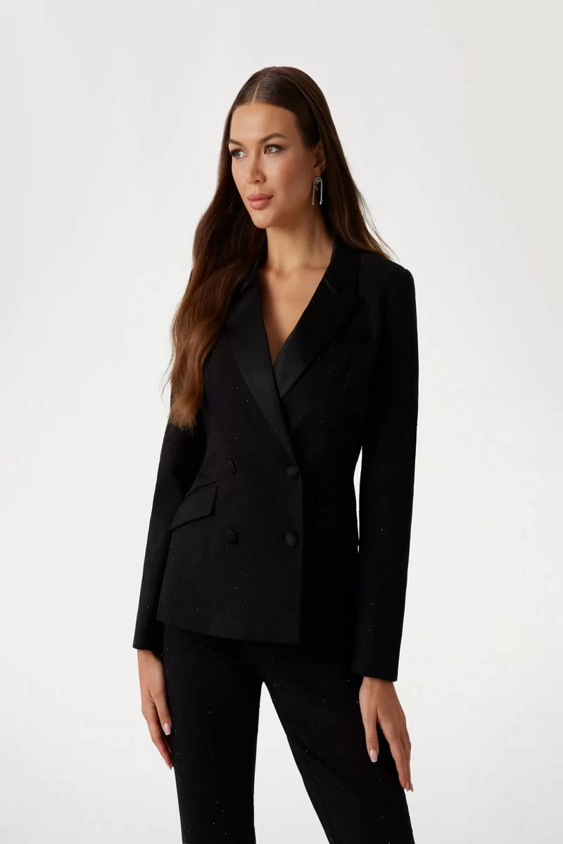 Guess Shımmy Blazer Kadın Siyah Blazer Ceket 5RGN096304A-JBLK