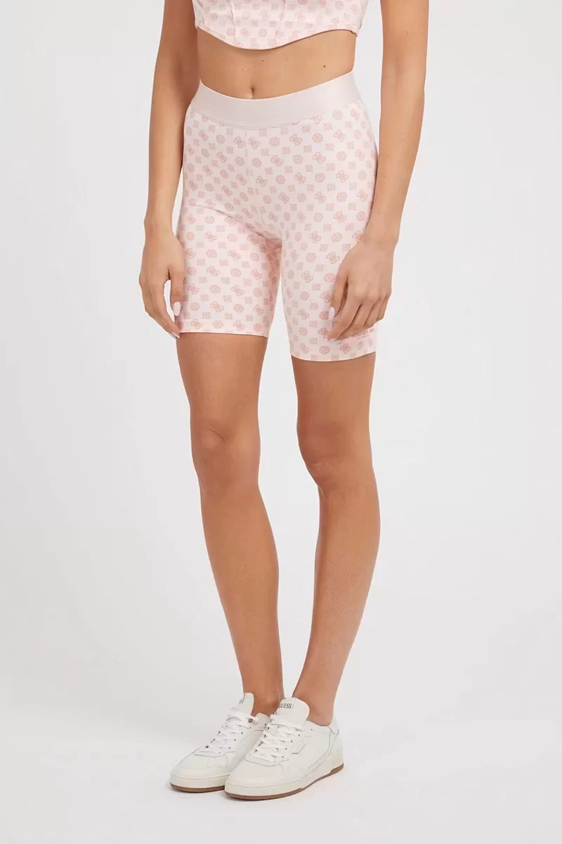 Guess Kadın Pembe Peony 4G Logolu Şortu