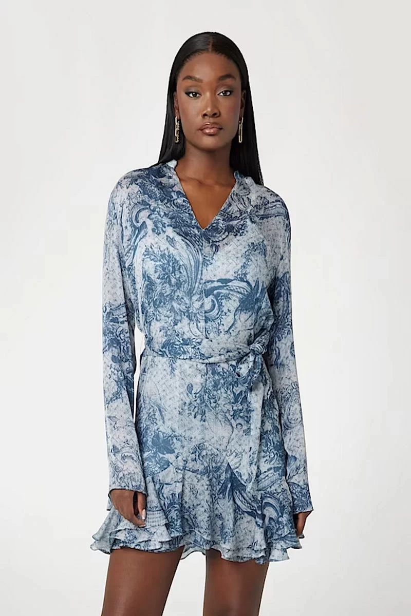 Guess Sıbılla Ls Belt Dress Kadın Mavi Elbise W5RK35WDW82-P7VG