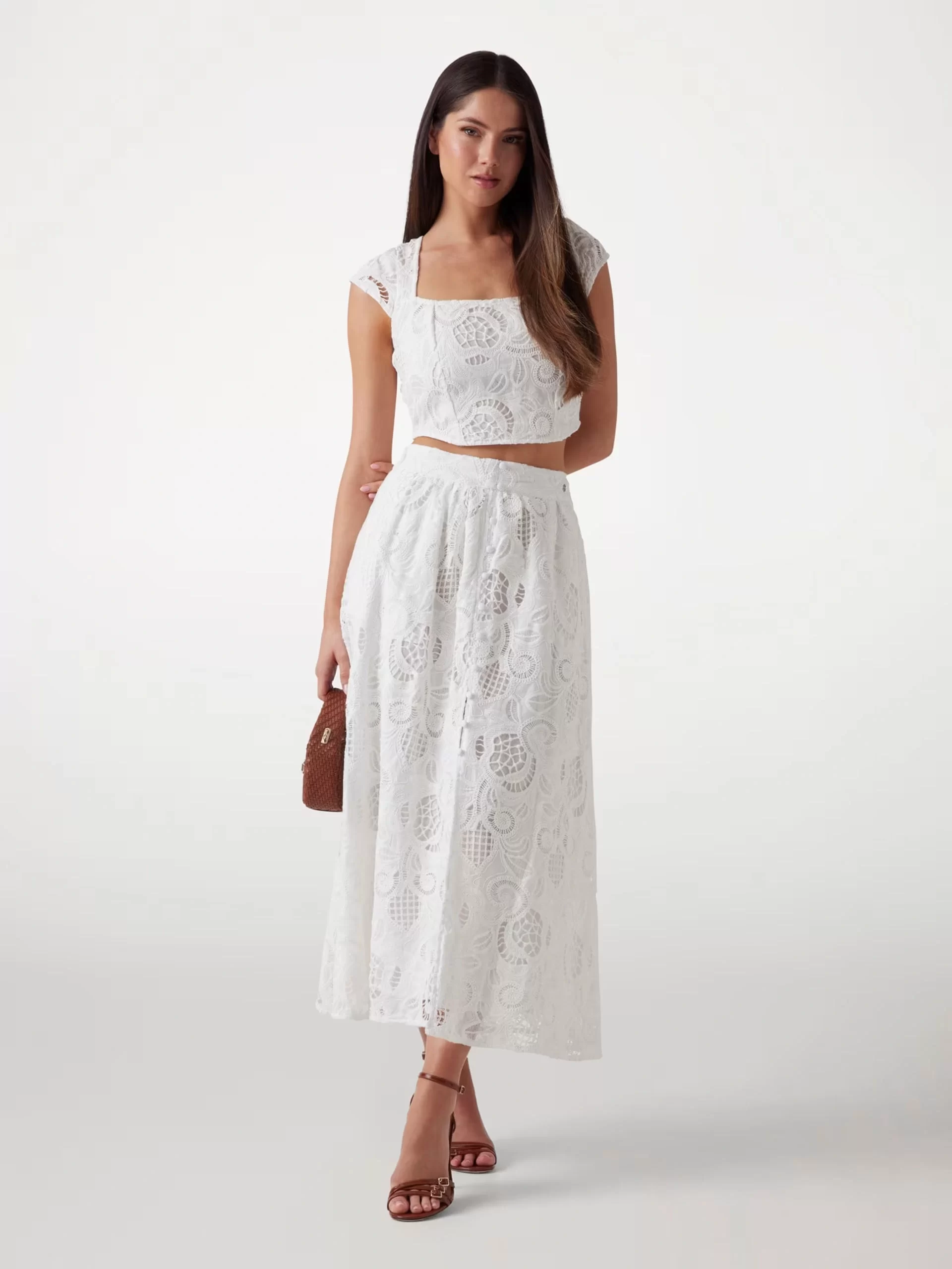 Guess Sl Domıtılle Corset Top Kadın Beyaz Büstiyer W5GH65WH521-G011