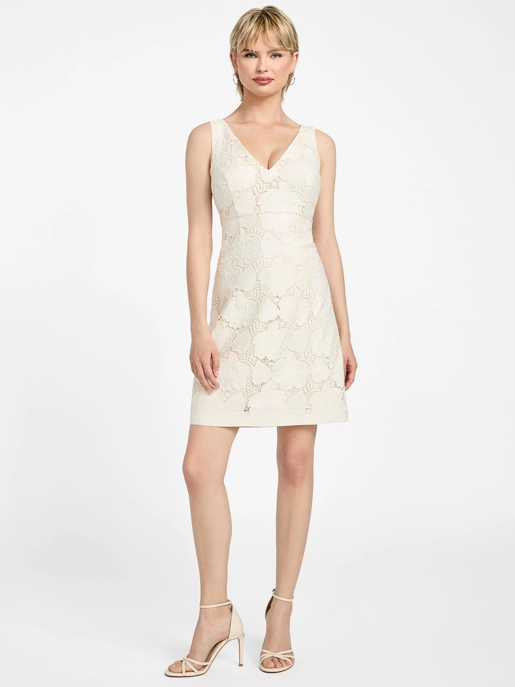 Guess Sl Vega Dress Kadın Krem Elbise W5GK72WH6I0-F14M