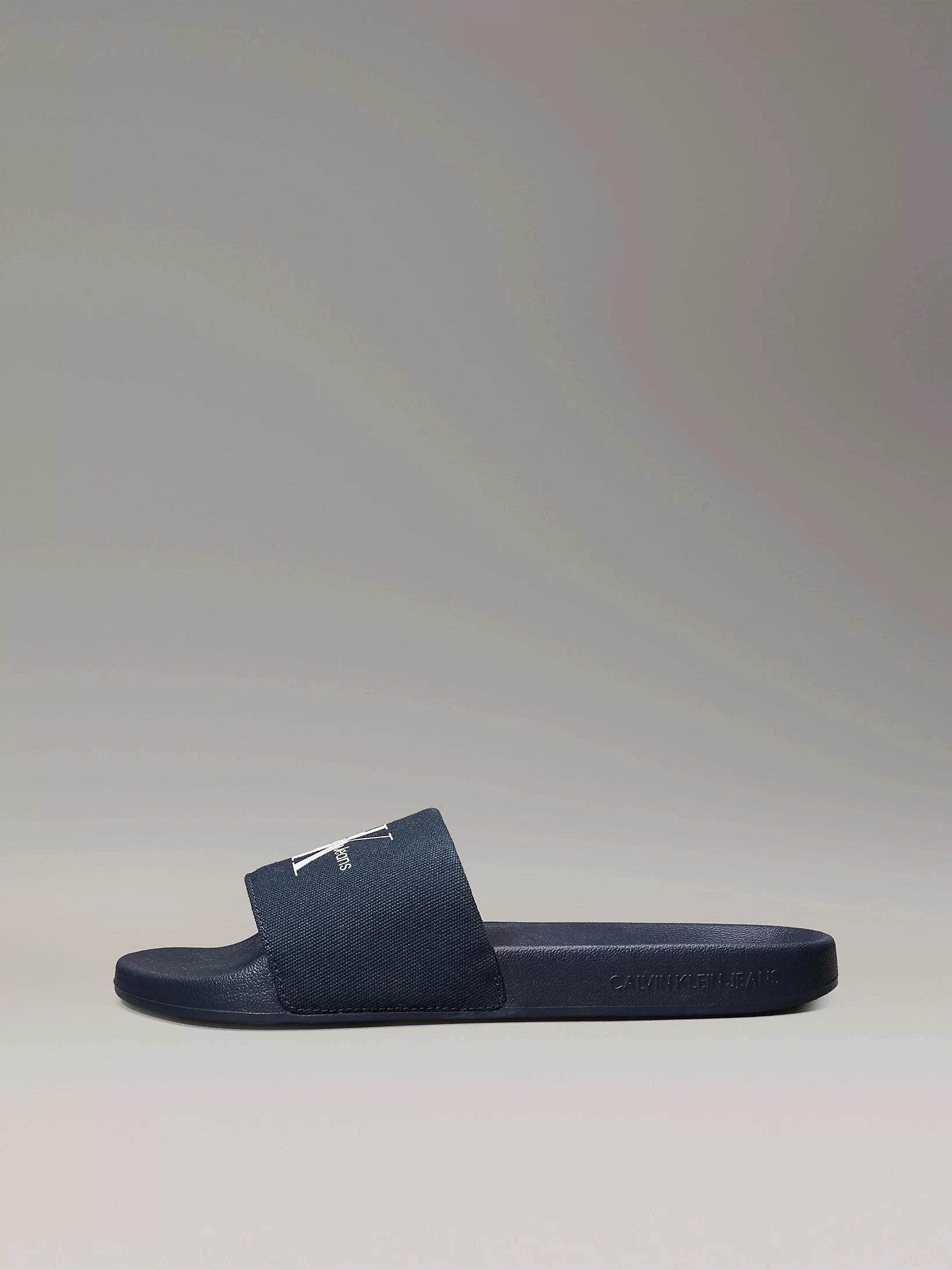 Calvin Klein Kadın Lacivert Canvas Logolu Terlik