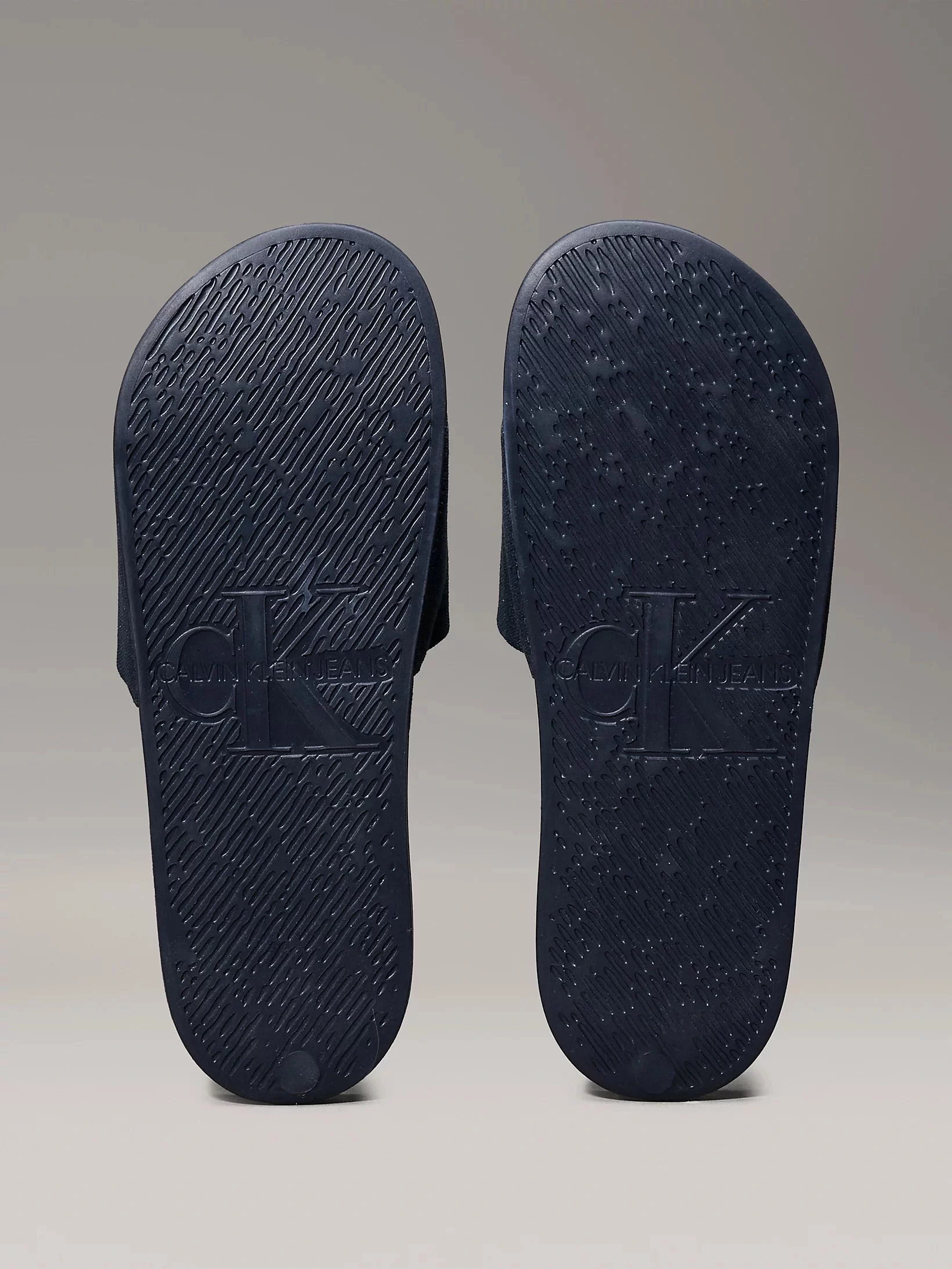Calvin Klein Kadın Lacivert Canvas Logolu Terlik