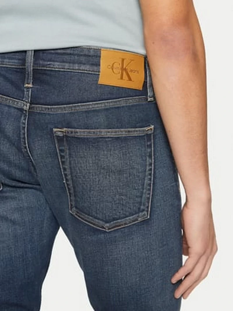 Calvin Klein Erkek  Normal Paça Denim Mavi Kot Pantolon