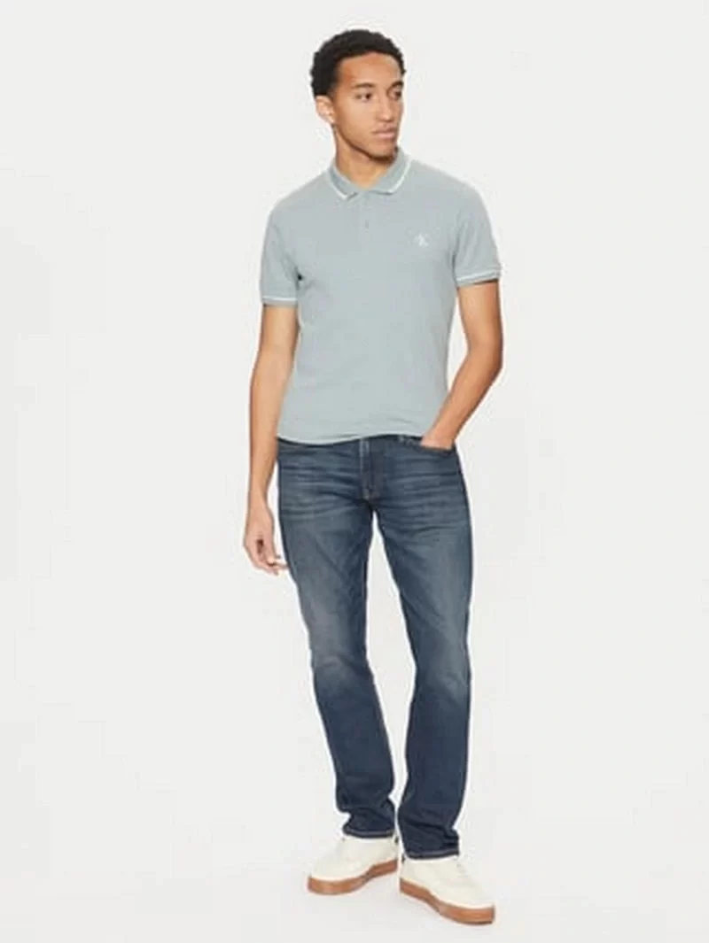 Calvin Klein Erkek  Normal Paça Denim Mavi Kot Pantolon