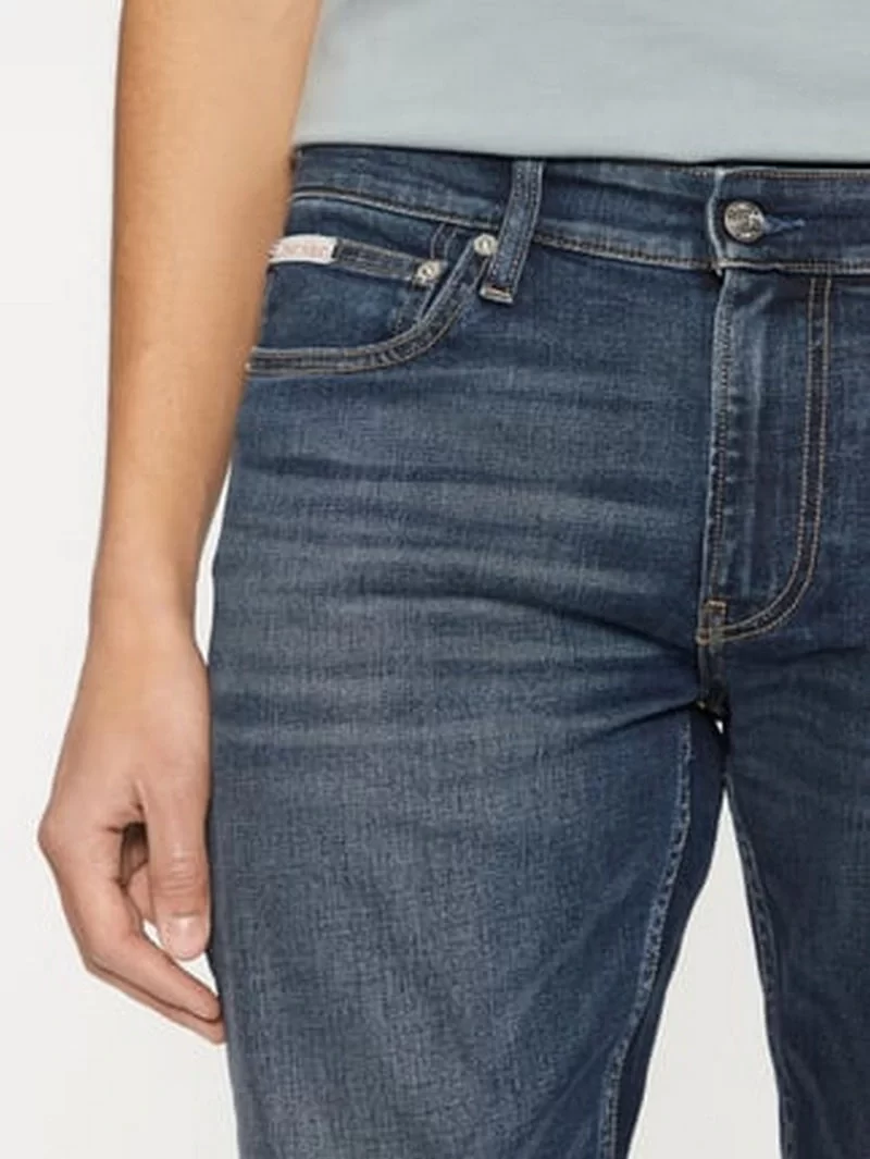 Calvin Klein Erkek  Normal Paça Denim Mavi Kot Pantolon