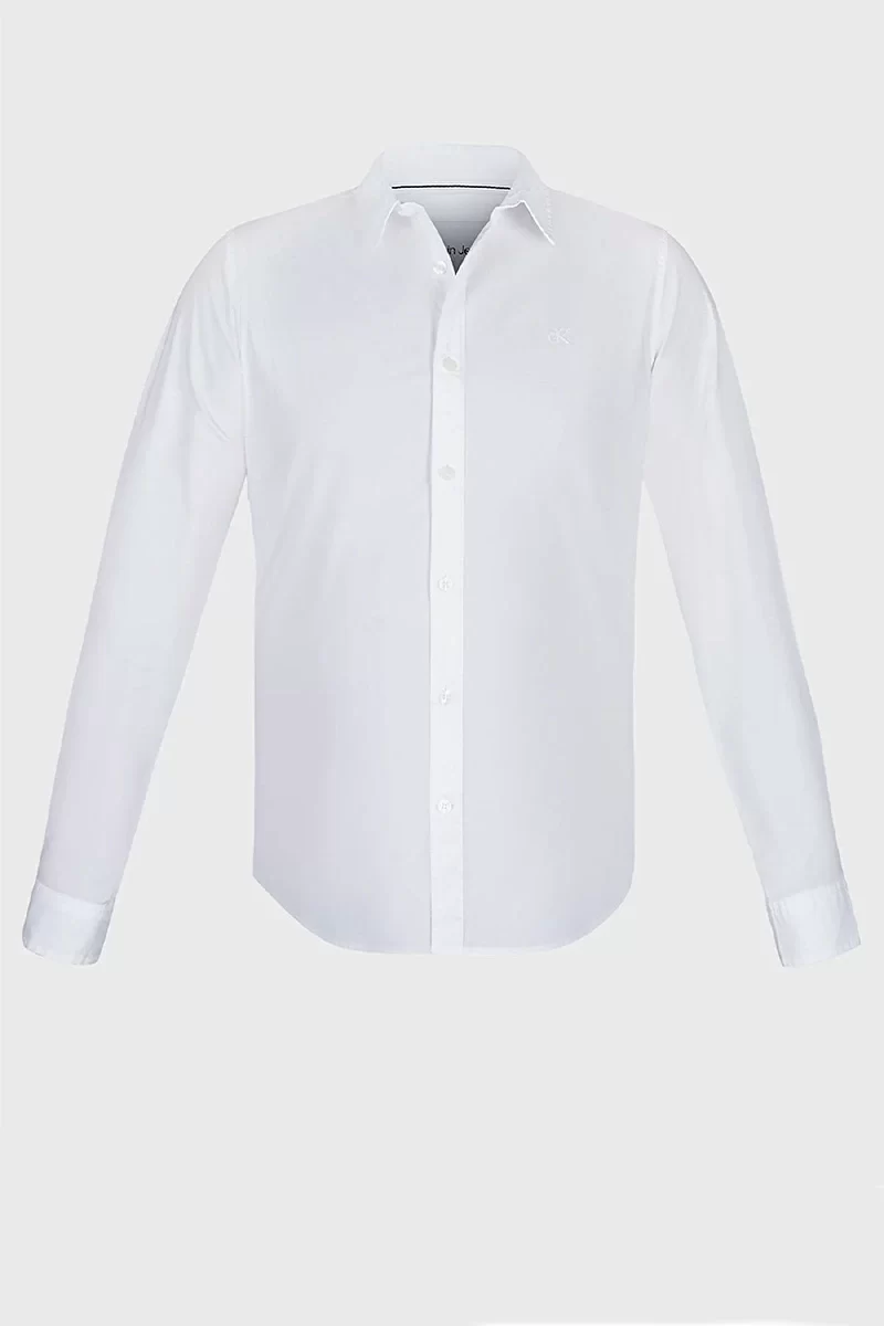 CK Jeans SLIM STRETCH SHIRT Erkek Beyaz Gömlek J30J324614-YAF