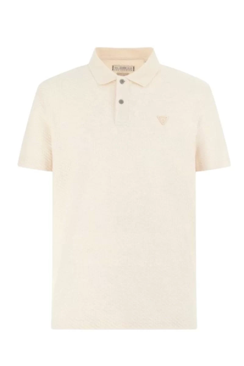 Guess Small Trıangle Ss Polo Erkek Bej T-Shirt M5RP01KCLQ2-G9L9